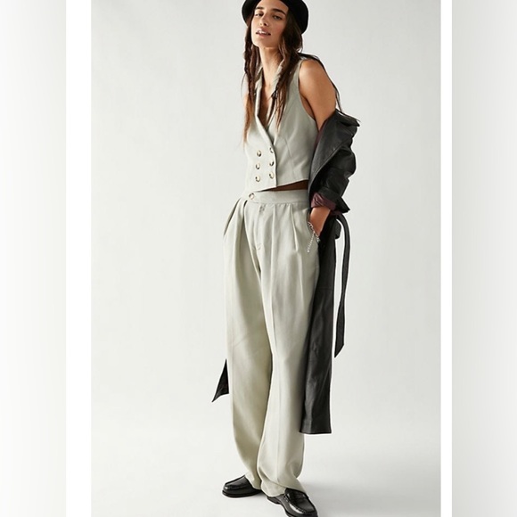 FREE PEOPLE Gabbie Vest Suit Set Size 12 - Picture 2 of 16